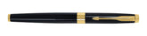 Parker Aster Gold Trim Roller Ball Pen | Body Color - Black | Ink Color - Blue